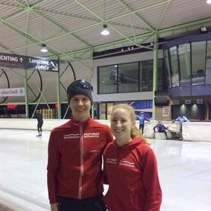 Maud en Job op het NK Junioren Allround