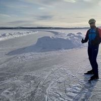Schaatsen op het Runn-meer in Zweden