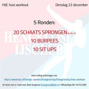 Workout dinsdag 22 december