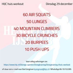 Workout dinsdag 29 december