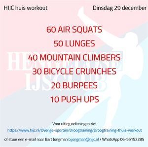 Workout dinsdag 29 december