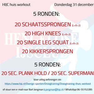 Workout donderdag 31 december