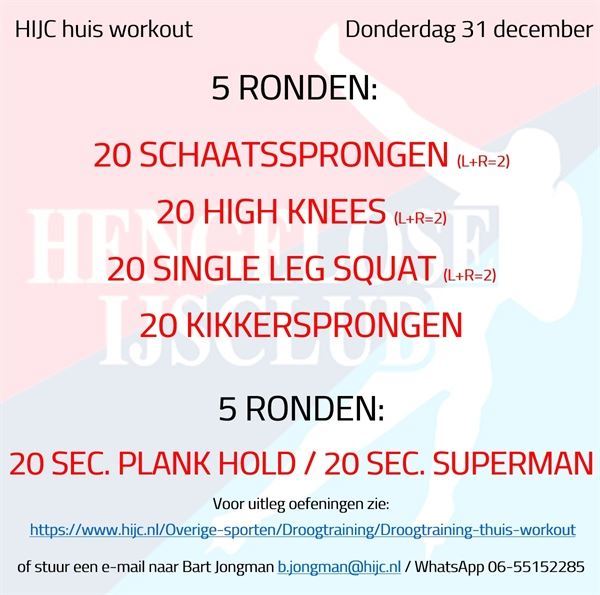 Workout donderdag 31 december