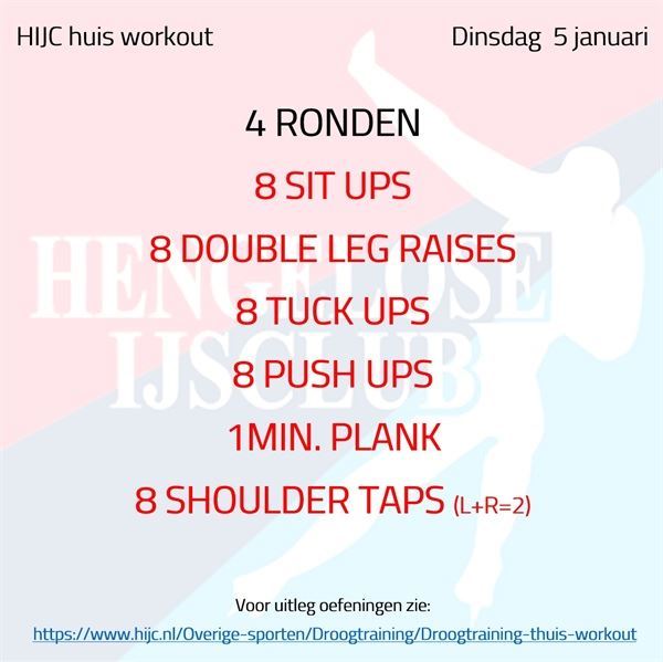 Workout dinsdag 5 januari