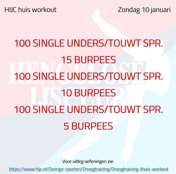 Workout zondag 10 januari