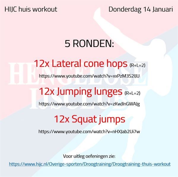 Workout donderdag 14 januari