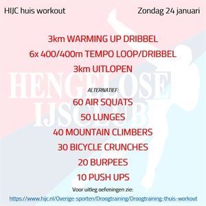 Workout zondag 24 januari