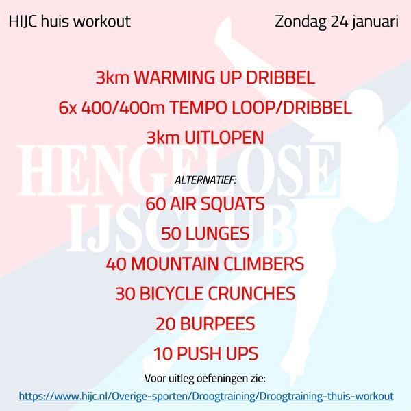Workout zondag 24 januari