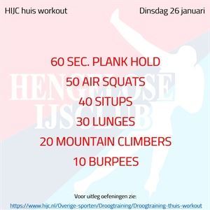 Workout dinsdag 26 januari