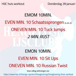 Workout donderdag 28 januari
