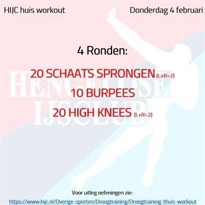 Workout donderdag 4 februari
