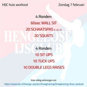 Workout zondag 7 februari