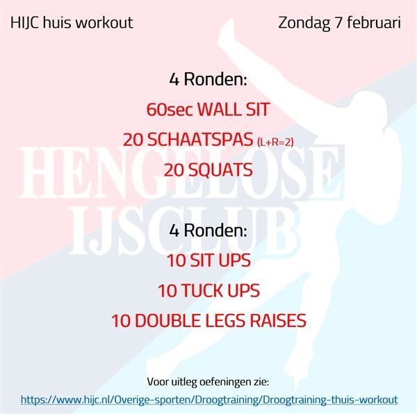 Workout zondag 7 februari