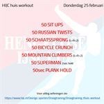 Workout donderdag 25 februari
