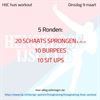 Workout dinsdag 9 maart