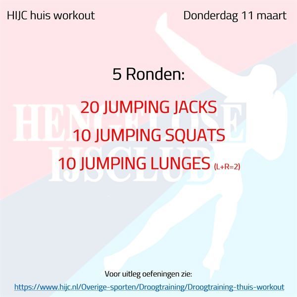Workout donderdag 11 maart