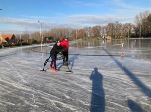 Maartje met framerunner op de Combibaan