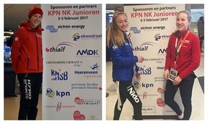 Amée, Maud en Tessa op NK Junioren Allround