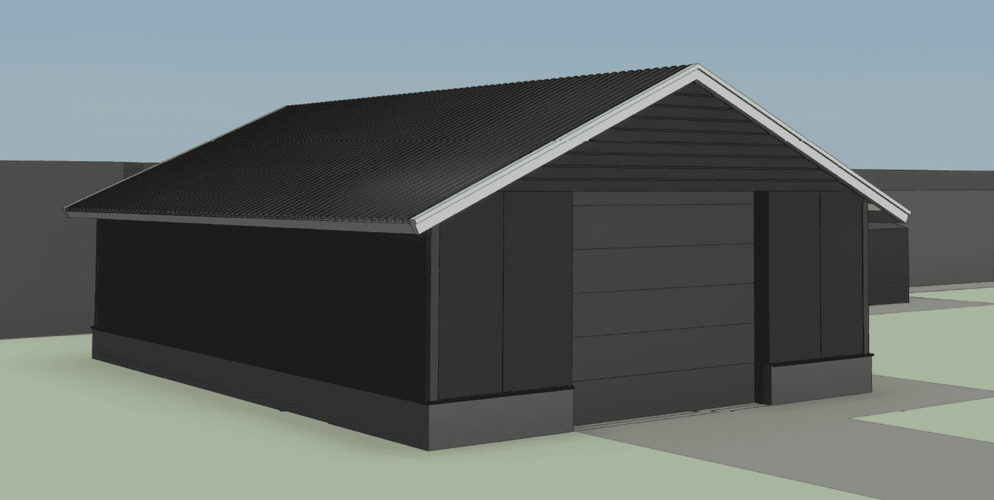 Schets van de nieuwe situatie. Aan de rechterkant een stukje kantine, onderaan buiten beeld de combibaan. 